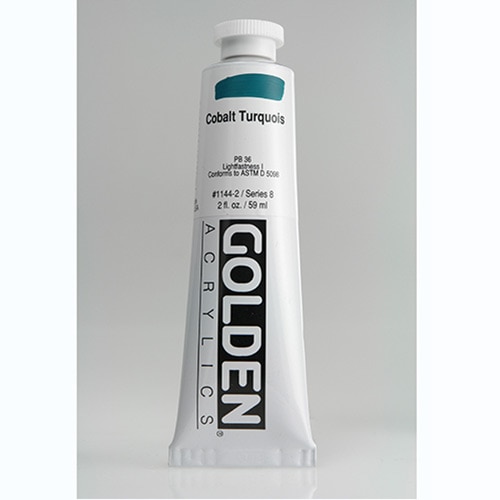 Golden, Heavy Body, Acrylic, Paint, 2oz, Cobalt Turquoise